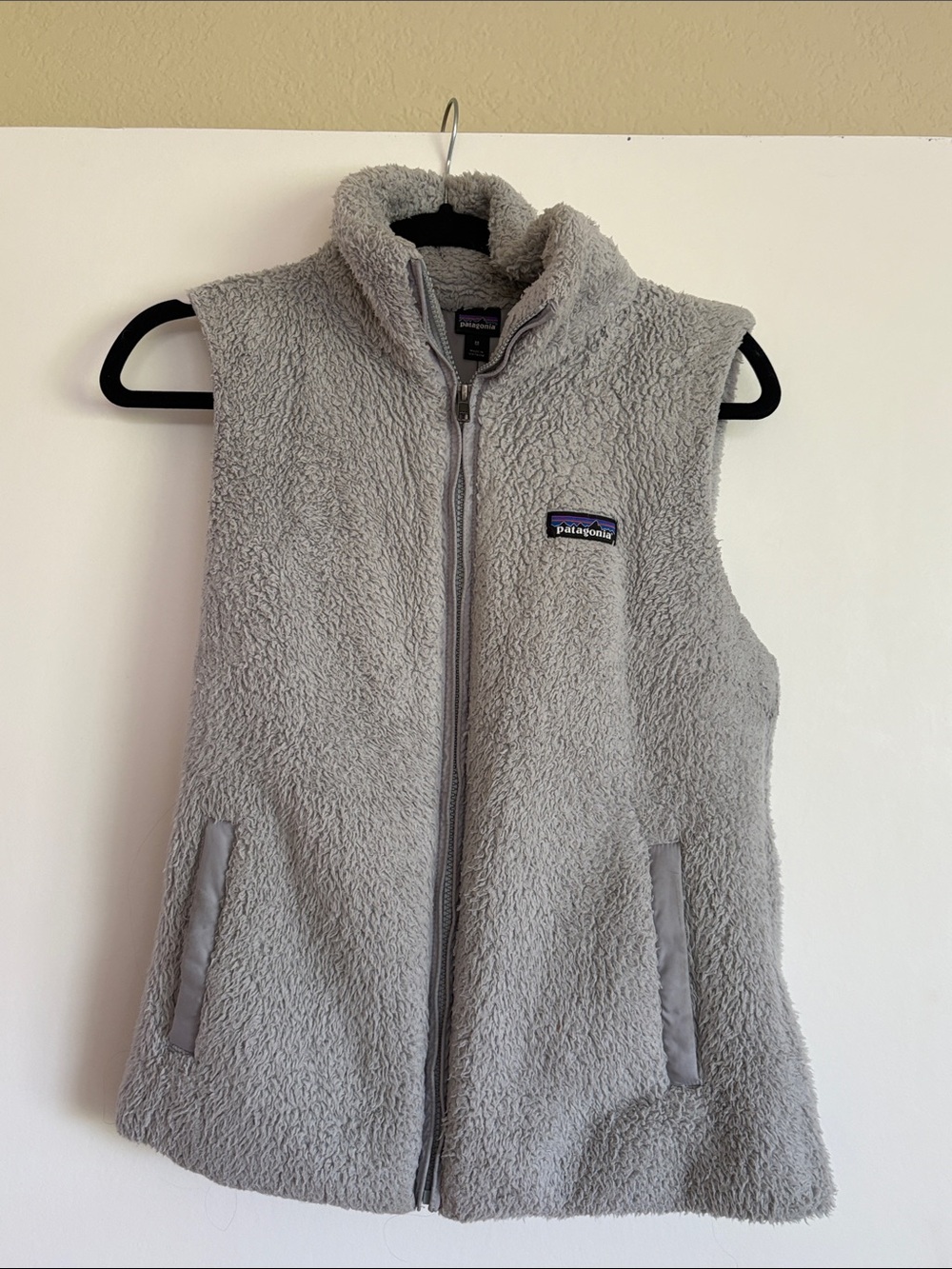Patagonia Light Gray Sherpa Fleece Vest